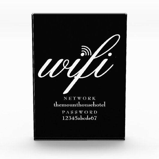 Modern Wifi Network and Password Sign Fotoblock (Vorderseite)