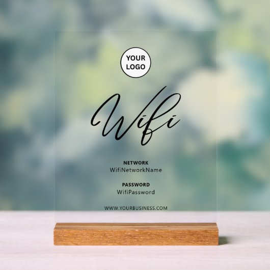 Modern Wifi Password Network Acrylschild (Neutral)