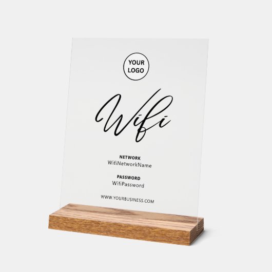 Modern Wifi Password Network Acrylschild (Winkel)