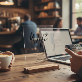 Modern Wifi Password Network Acrylschild