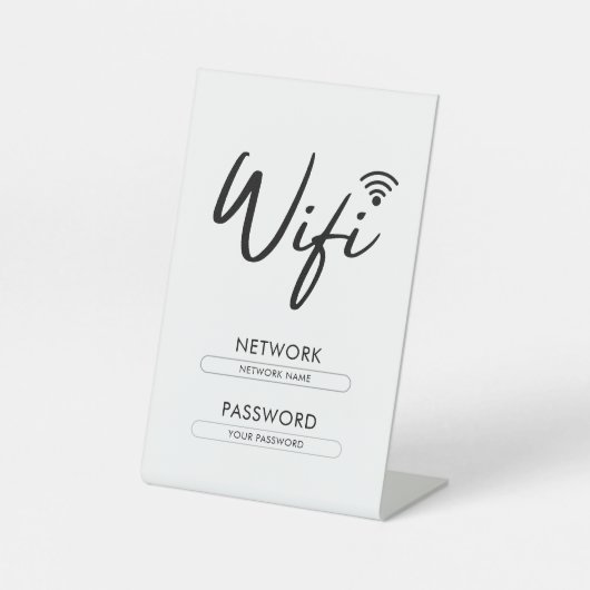 Modern Wifi Password Network Sockelschild (Vorderseite)