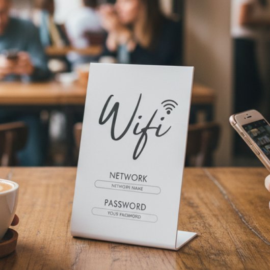 Modern Wifi Password Network  Sockelschild