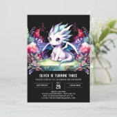 Modern Wild Dragon Birthday Einladung (Stehend Vorderseite)