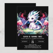 Modern Wild Dragon Birthday Einladung (Vorne/Hinten)