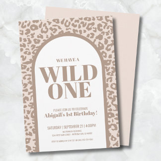 Modern Wild One 1. Geburtstag Party Einladung
