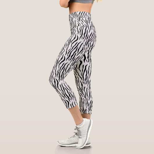 Modern Wild White Tiger Pattern Leggings (Links)