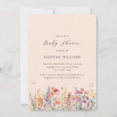 Modern, Wildblume, Babydusche Einladung (Vorderseite)