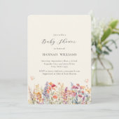 Modern, Wildblume, Babydusche Einladung (Stehend Vorderseite)
