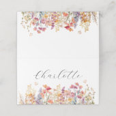 Modern Wildflower Baby Shower Platzkarte (Außenseite Aufgefaltet)