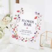 Modern Wildflower Bridal Shower Flower Bar Sockelschild