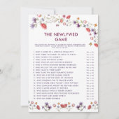 Modern Wildflower Newlywed Bridal Shower Game (Vorderseite)