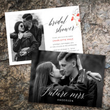 Modern Wildflower Poppy Photo Bridal Shower