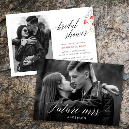 Modern Wildflower Poppy Photo Bridal Shower Einladung