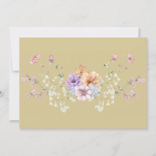 Modern wildflower spring wedding Dinner Invitation Einladung (Rückseite)