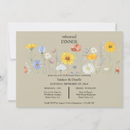 Modern wildflower spring wedding Dinner Invitation Einladung