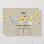 Modern wildflower spring wedding Dinner Invitation Einladung (Vorne/Hinten)