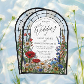 Modern Wildflower Stained Glass Arch Wedding Einladung