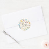 Modern Wildflower Watercolor Bridal Shower Runder Aufkleber (Umschlag)