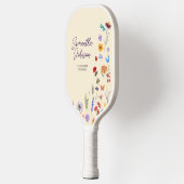 Modern wildflower watercolor  Pattern Custom Name  Pickleball Schläger (Links)