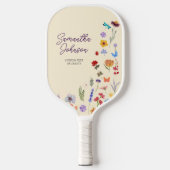 Modern wildflower watercolor  Pattern Custom Name  Pickleball Schläger (Vorderseite)