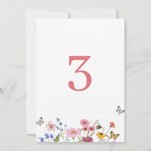 Modern Wildflower Young Wild Three 3rd Birthday Einladung (Rückseite)