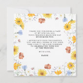 Modern wildflowers spring wedding dankeskarte (Rückseite)