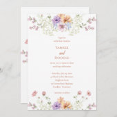 Modern wildflowers spring wedding einladung (Vorne/Hinten)