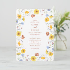Modern wildflowers spring wedding einladung