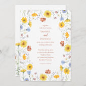 Modern wildflowers spring wedding einladung (Vorne/Hinten)