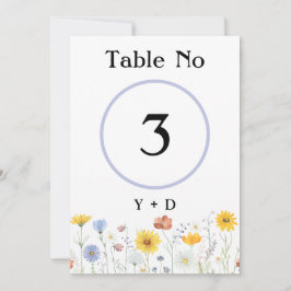 Modern wildflowers spring wedding einladung