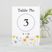 Modern wildflowers spring wedding einladung (Stehend Vorderseite)