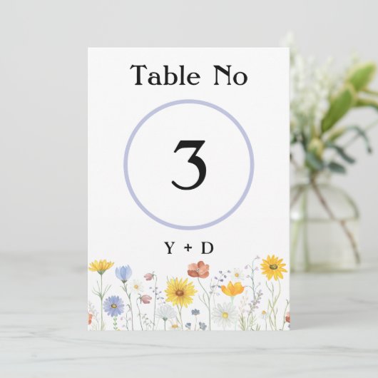 Modern wildflowers spring wedding einladung (Stehend Vorderseite)