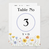 Modern wildflowers spring wedding einladung (Vorne/Hinten)