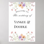 Modern wildflowers spring wedding poster (Vorne)