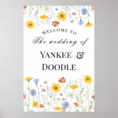 Modern wildflowers spring wedding poster (Vorne)
