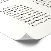 Modern wildflowers spring wedding Seating Chart Poster (Ecke)