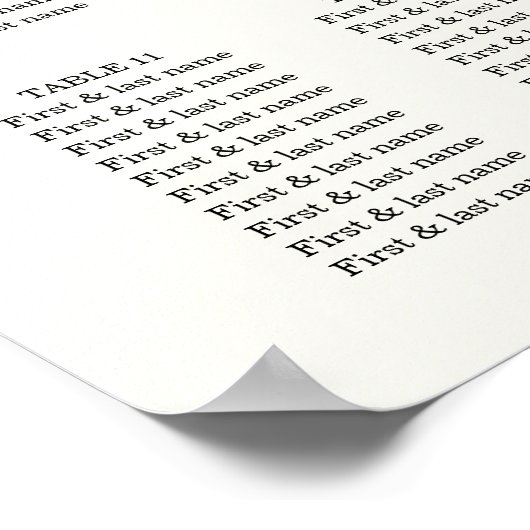 Modern wildflowers spring wedding Seating Chart Poster (Ecke)