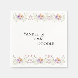 Modern wildflowers spring wedding serviette