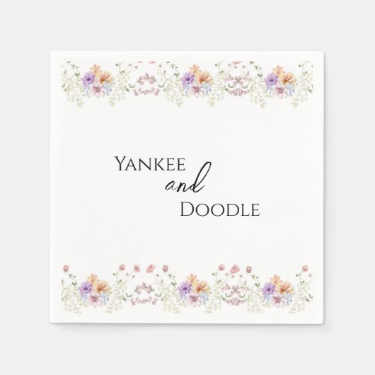 Modern wildflowers spring wedding serviette (Vorderseite)