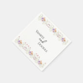 Modern wildflowers spring wedding serviette (Ecke)