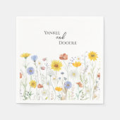 Modern wildflowers spring wedding serviette (Vorderseite)