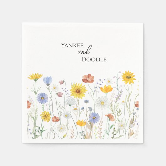 Modern wildflowers spring wedding serviette (Vorderseite)