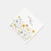 Modern wildflowers spring wedding serviette (Ecke)