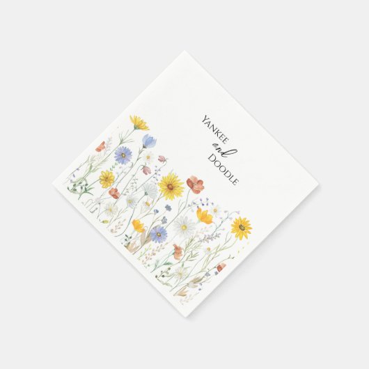 Modern wildflowers spring wedding serviette (Ecke)