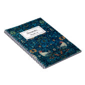 Modern William Morris Monogram Birds Notizblock (Rechte Seite)