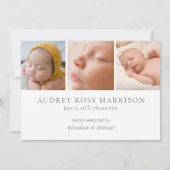 Modern Willkommen bei unserer Welt Foto Collage Bi Ankündigung (Rückseite)