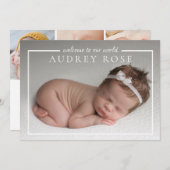 Modern Willkommen bei unserer Welt Foto Collage Bi Ankündigung (Vorne/Hinten)