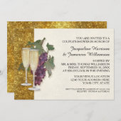 Modern Wine Champagne Glass Thema Probe Abendessen Einladung (Vorne/Hinten)