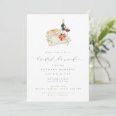 Modern Wine & Cheese Bridal Brunch Picnic Einladung (Stehend Vorderseite)