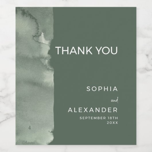 Modern Wine Label Watercolor Wedding. Weinetikett (Einzelnes Label)